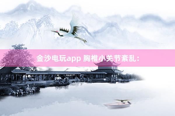 金沙電玩app 胸椎小關(guān)節(jié)紊亂: