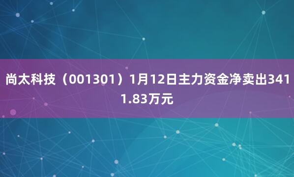 尚太科技(001301)1月12日主力資金凈賣出3411.83萬元