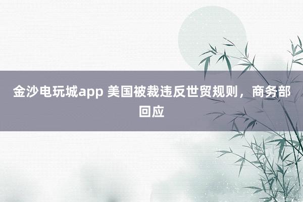 金沙電玩城app 美國被裁違反世貿規則,商務部回應