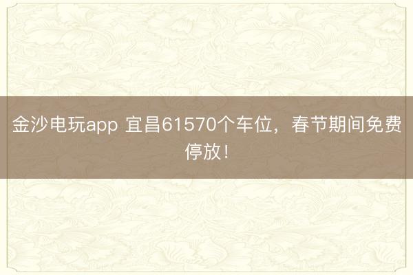 金沙電玩app 宜昌61570個車位，春節(jié)期間免費停放！