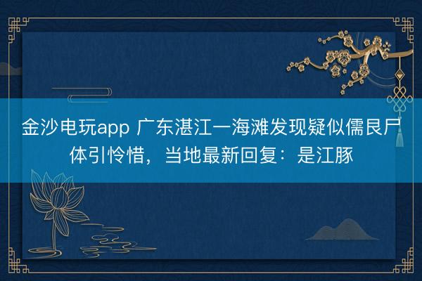 金沙電玩app 廣東湛江一海灘發現疑似儒艮尸體引憐惜，當地最新回復：是江豚