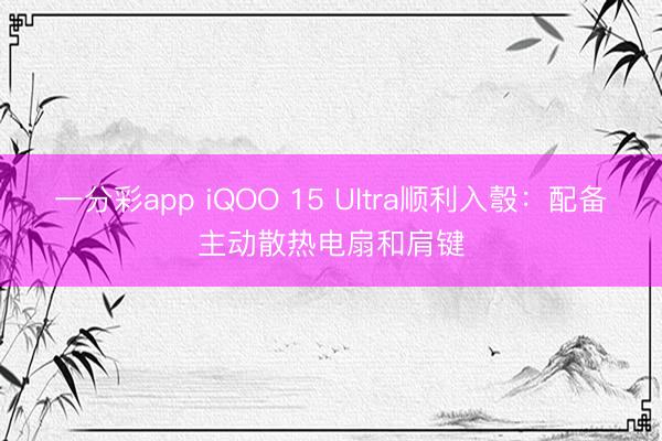 一分彩app iQOO 15 Ultra順利入彀：配備主動(dòng)散熱電扇和肩鍵